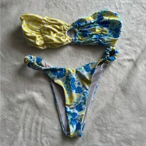 Floral Blue & Yellow Bikini Set